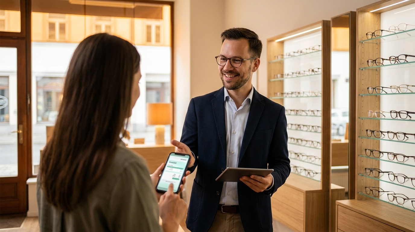 Optical shop owner testimonial visual
